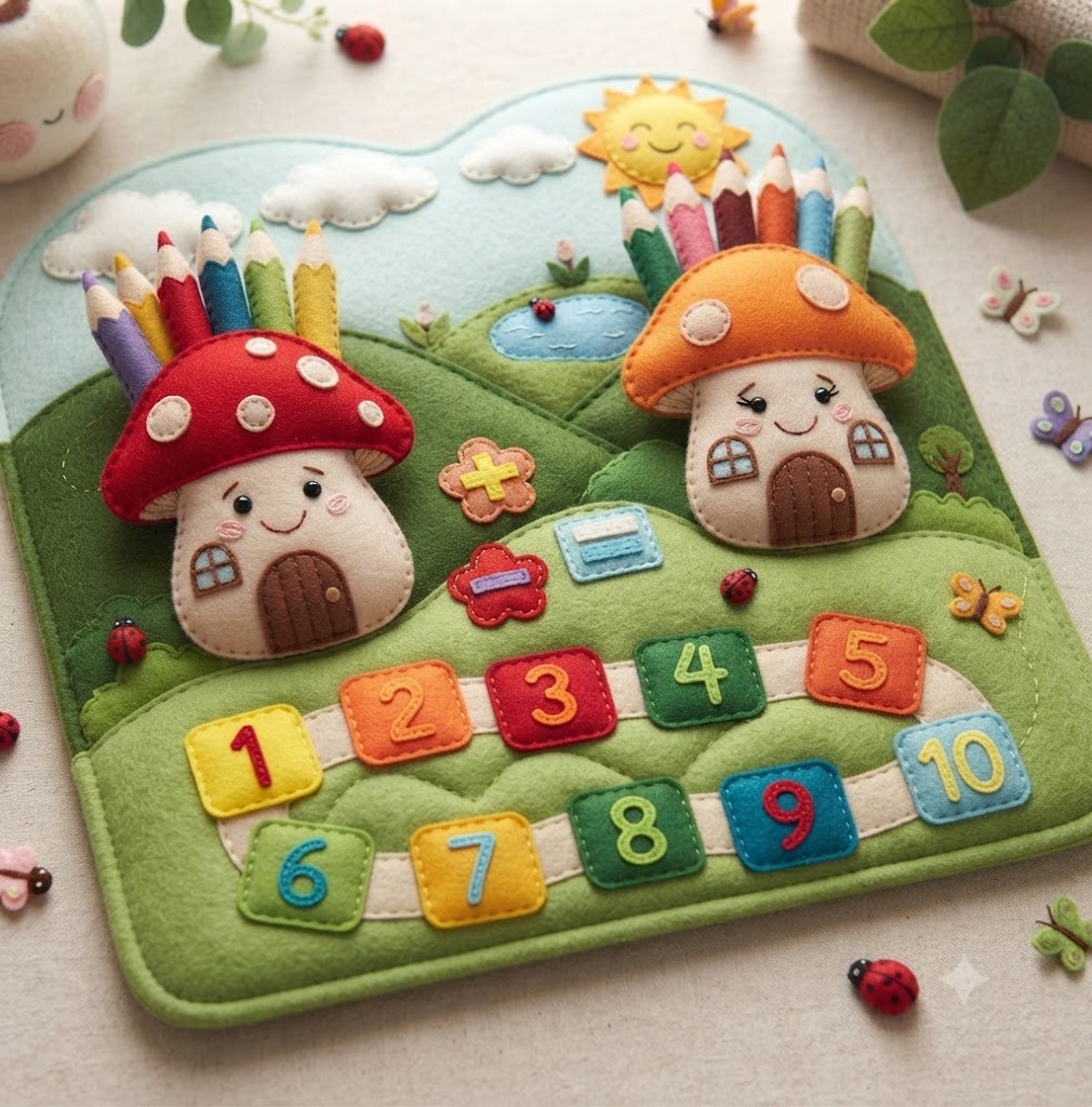 Felt Finger Numbers Math Toy | Toddler Early Learning & Counting Game for Halloween & Christmas Gift