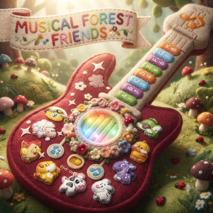 Baby Animal Sounds Guitar & Piano Toy | Light-Up Musical Sensory Toy for Toddlers & Christmas Gift