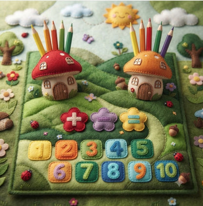 Felt Finger Numbers Math Toy | Toddler Early Learning & Counting Game for Halloween & Christmas Gift
