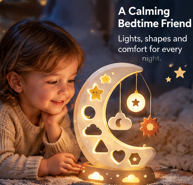 Toddler Educational Crescent Moon Shape Sorter & Sensory Toy – Montessori Learning Storage Box, Matching Cards, & Light-Up Sorting Activity Set for Boys and Girls Ages 18 Months and Up