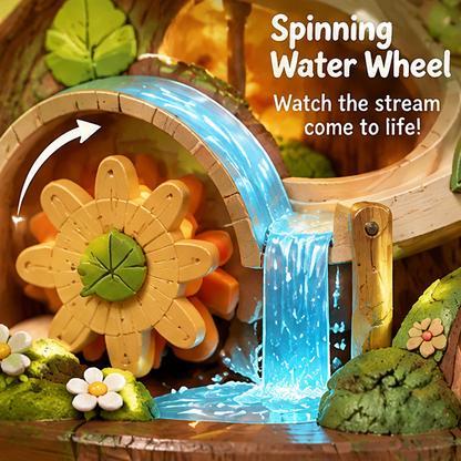 Toddler Enchanted Tree House Activity Center – Montessori Spiral Slide, Water Wheel, Glowing Lights, & Woodland Animal Figurines Sensory Learning Toy for Boys and Girls Ages 18 Months and Up